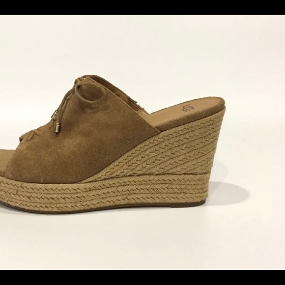 UGG Giorgia Wedge Platform Espadrilles -Chestnut -US 10 - Picture 3 of 6